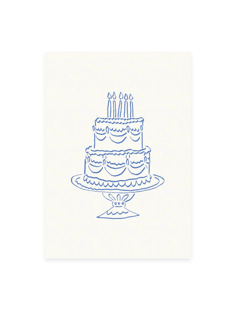 Gâteau de carte postale bleu