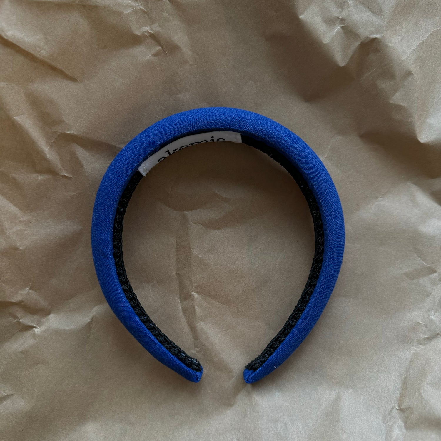 Haarreifen Baumwolle Leinen royalblau