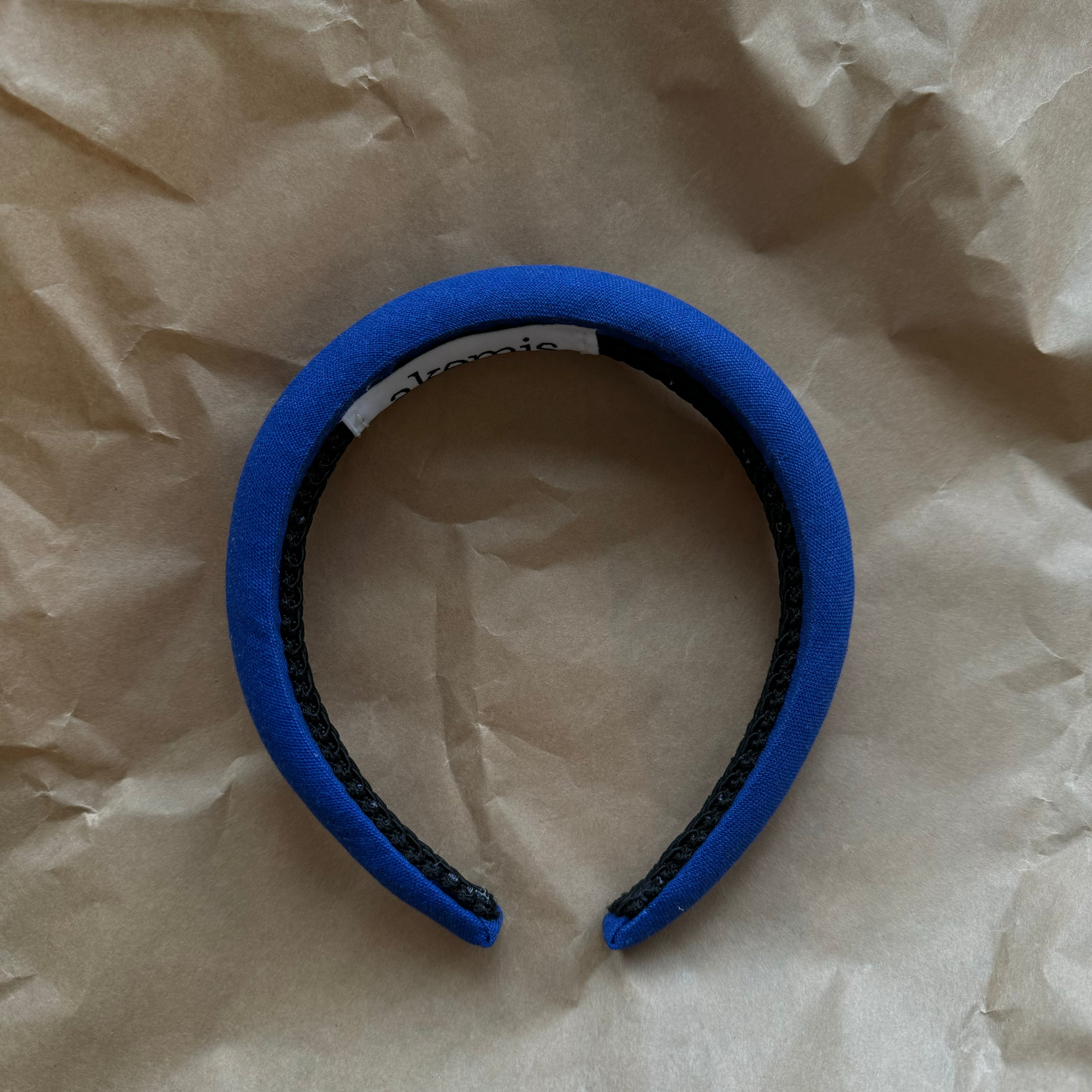 Haarreifen Baumwolle Leinen royalblau