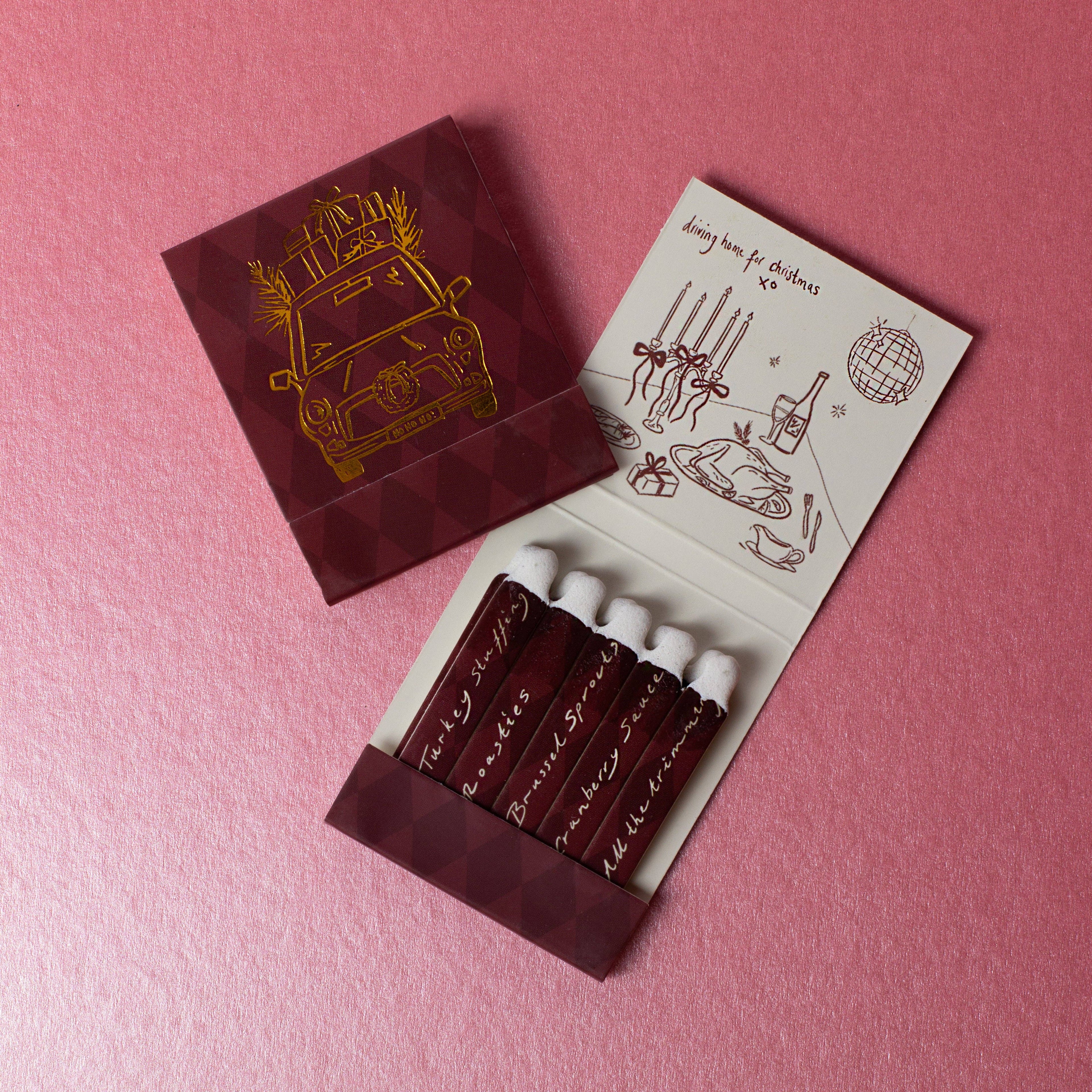 Zesty Lemons Driving Home for Christmas Streichholzbriefchen