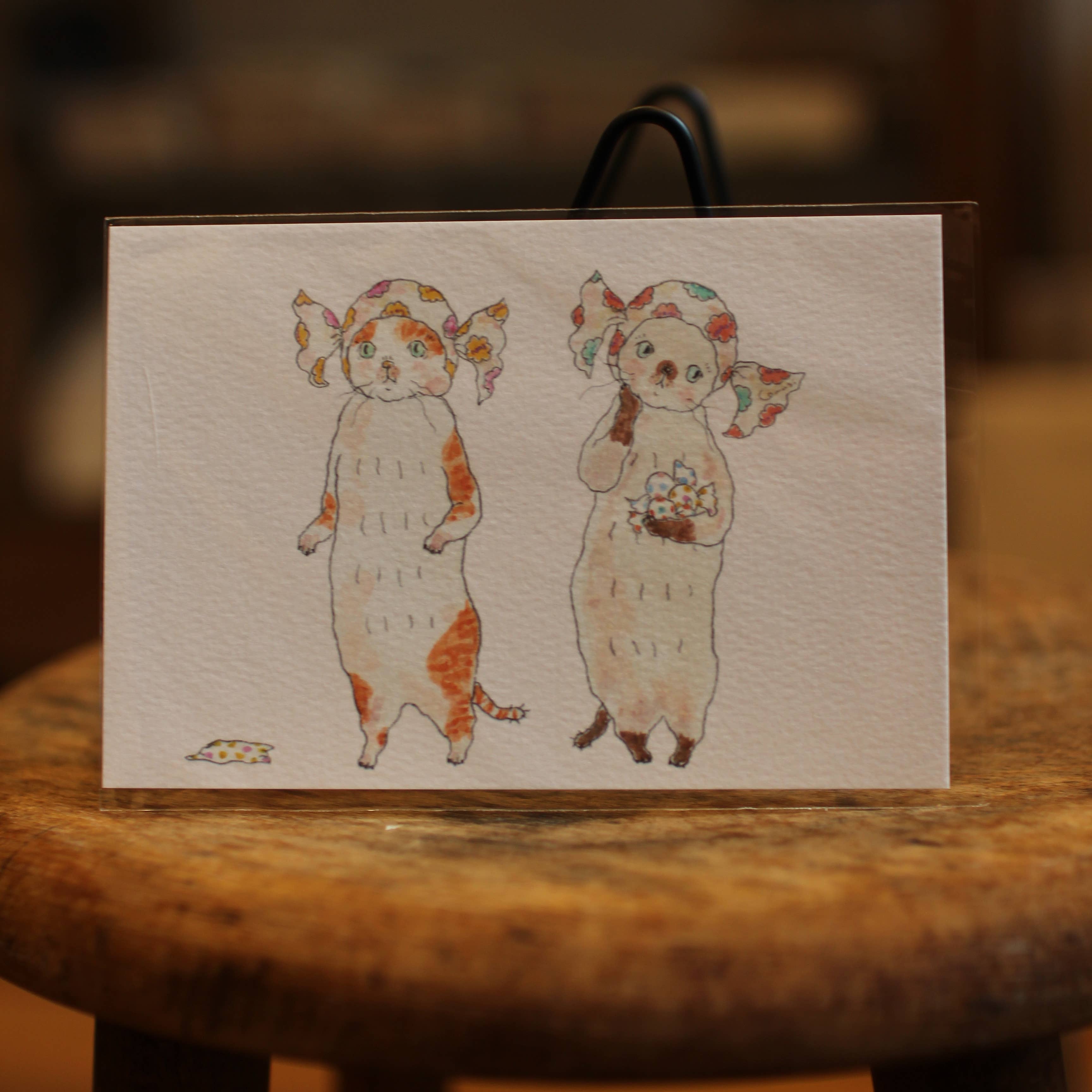 Postkarte Bonbon-Katze