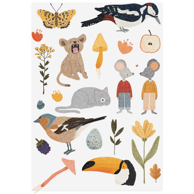 Bio tattoo small woodpecker & friends