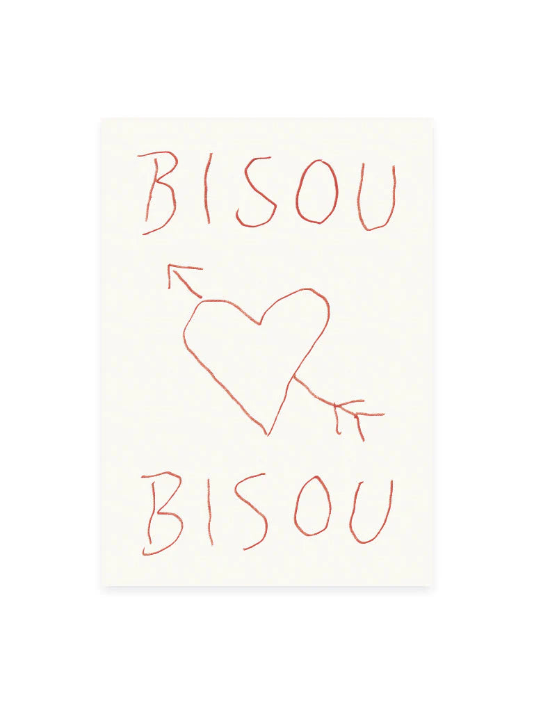 Postkarte Bisou Bisou