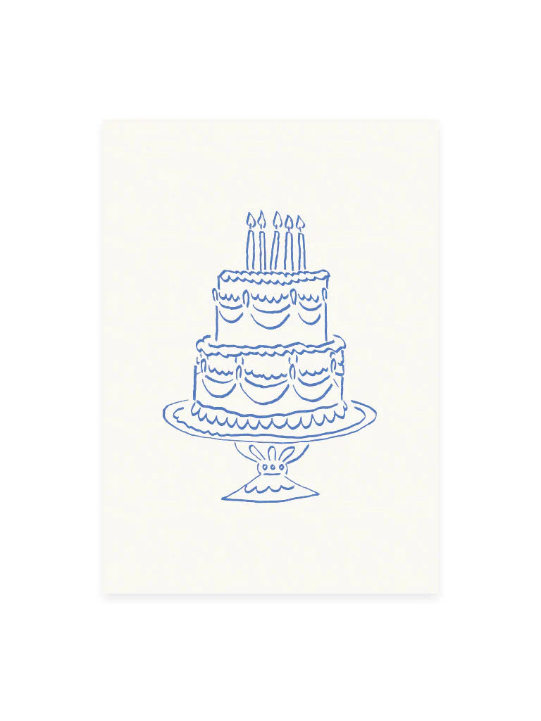Postkarte Torte blau