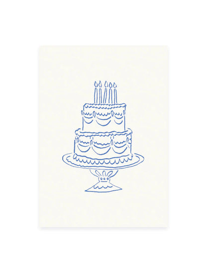 Postcard cake blue 