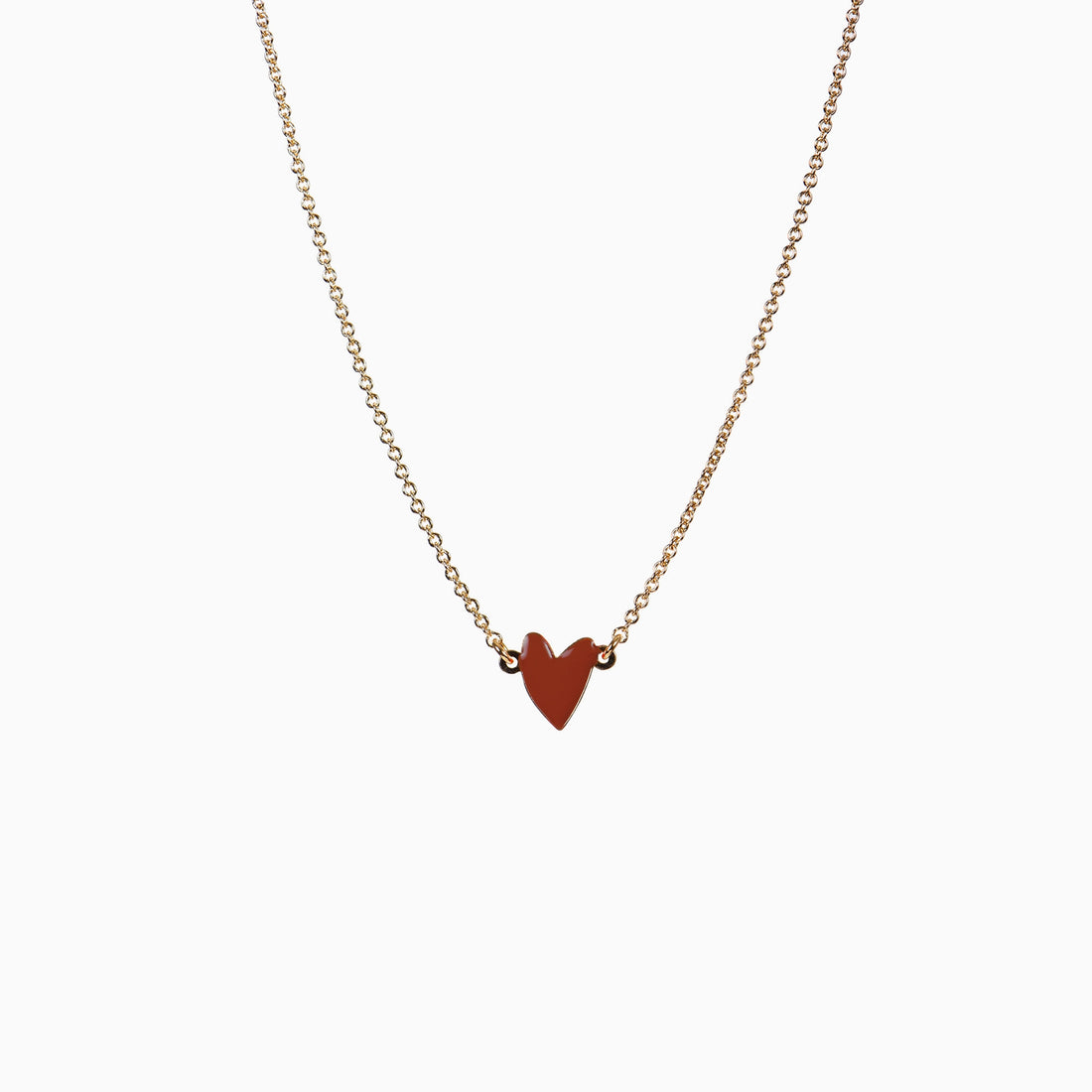 GRANT heart necklace cognac