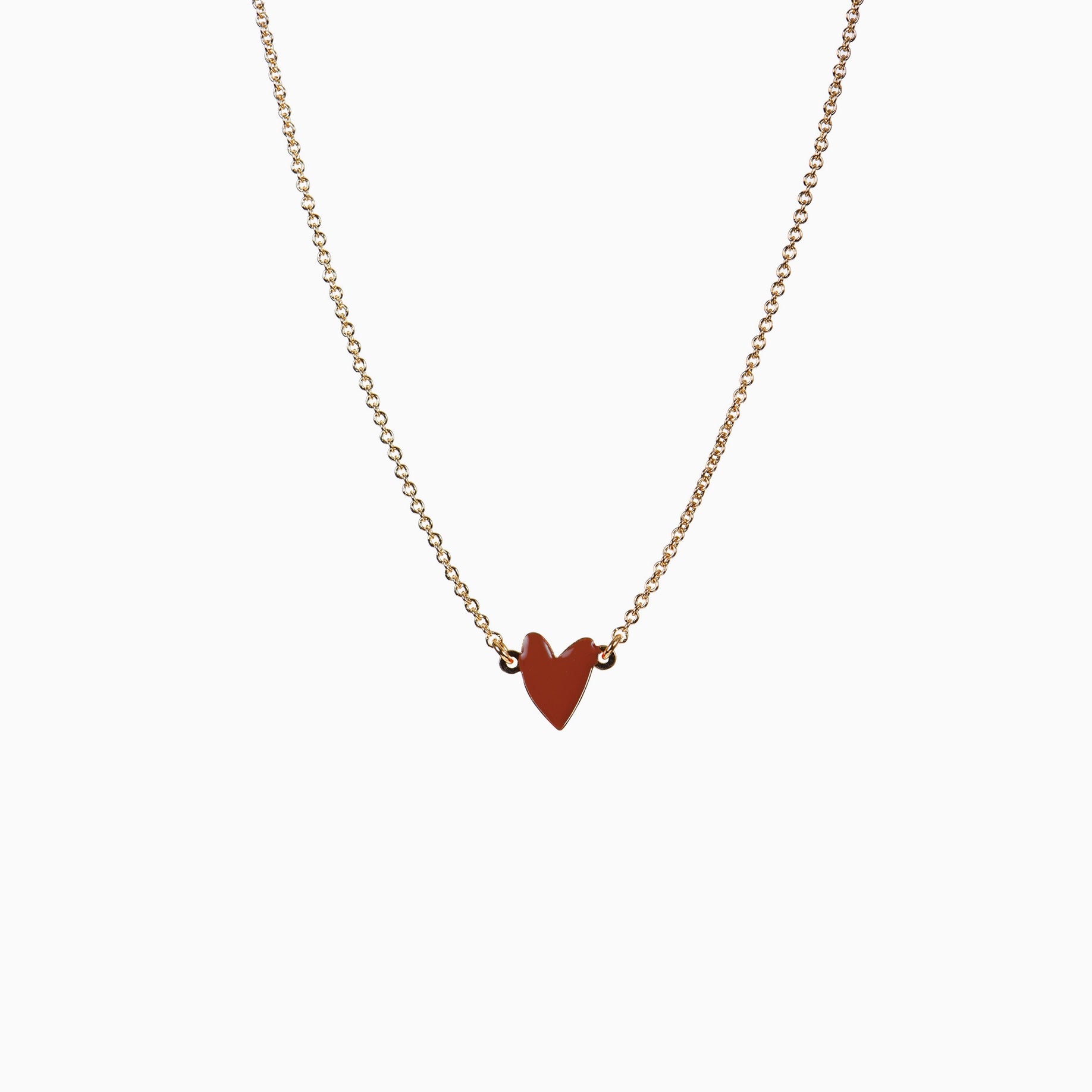 Collier coeur GRANT cognac