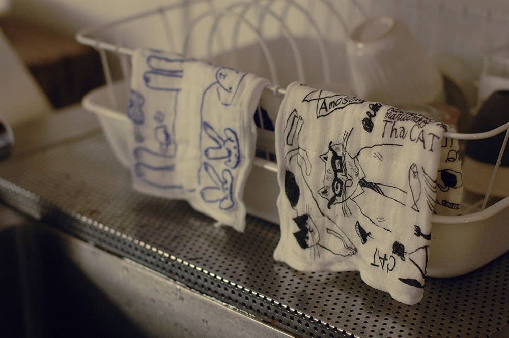 Cat tea towel
