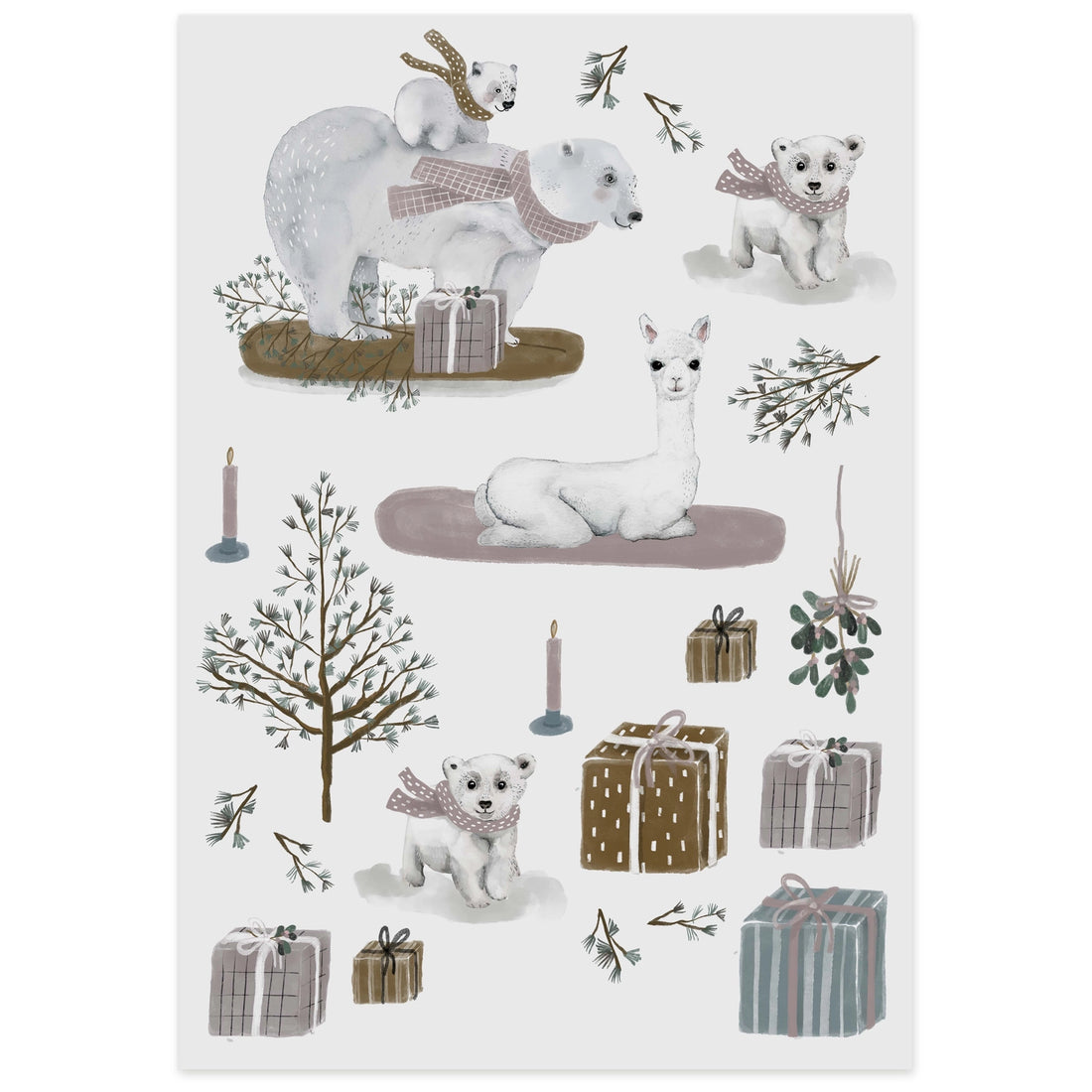 Organic tattoo winter animals