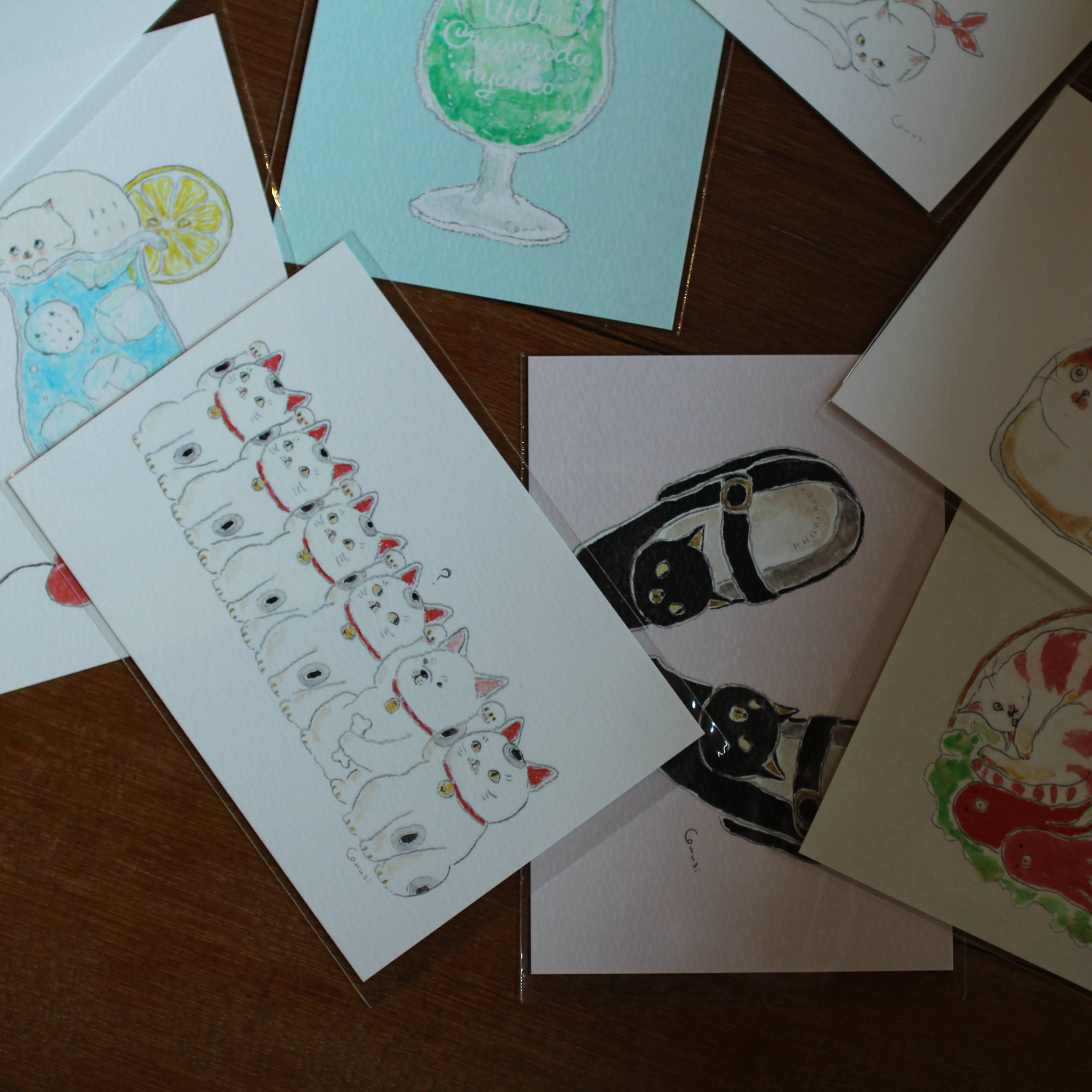 Postkarte Bonbon-Katze