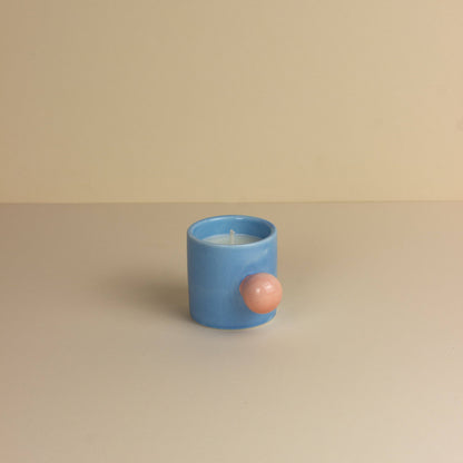 Karneval Karussell Tasse Kerze - Blauer Akrobat