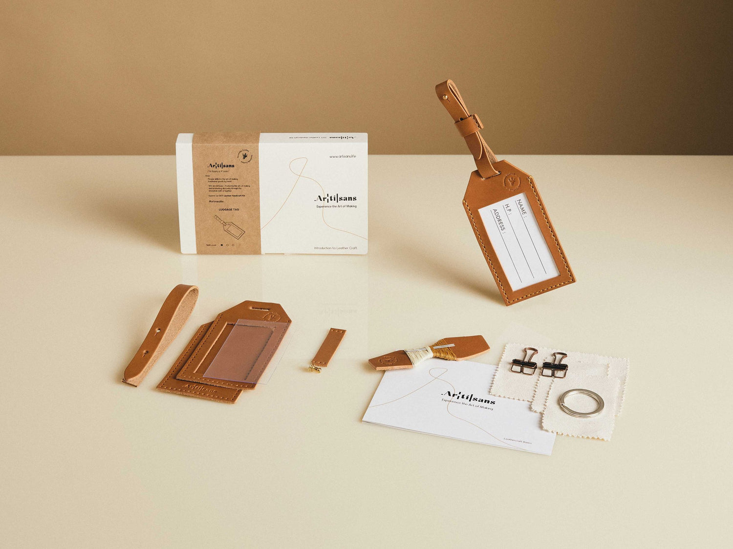 Leather luggage tag - craft kit