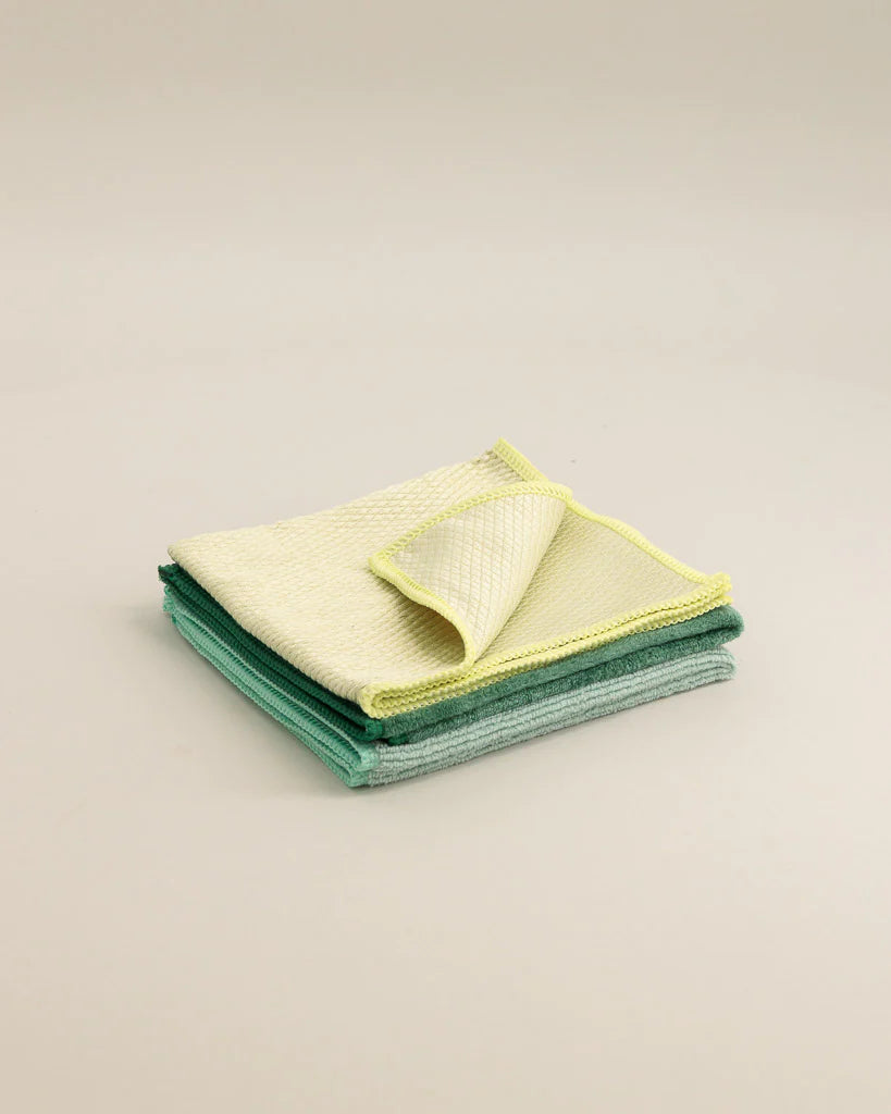 Trio of microfiber cloths