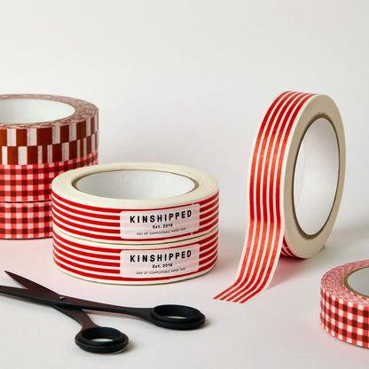 Rotes horizontales Linienband
