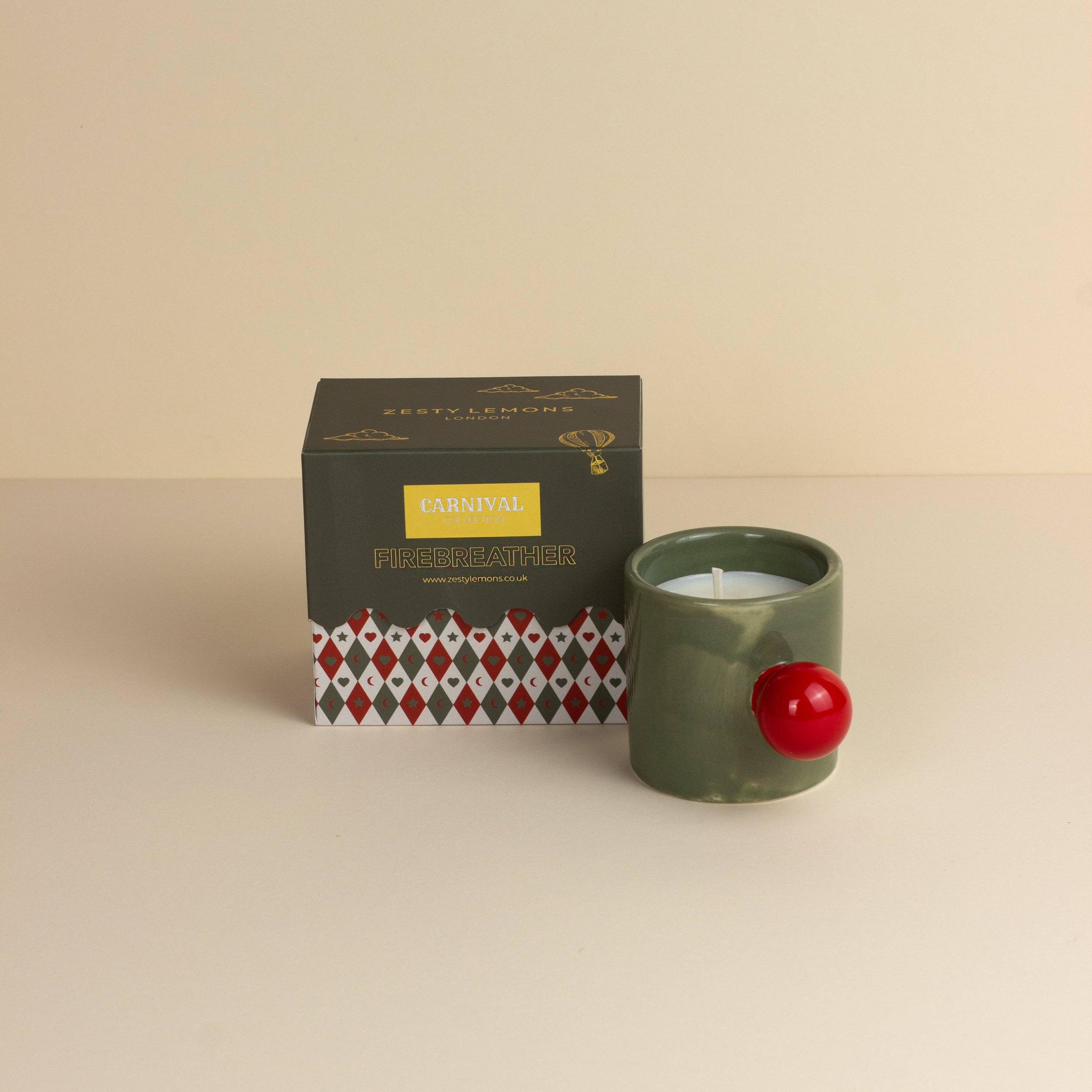 Karneval Karussell Tasse Kerze - Oliven-Feueratem
