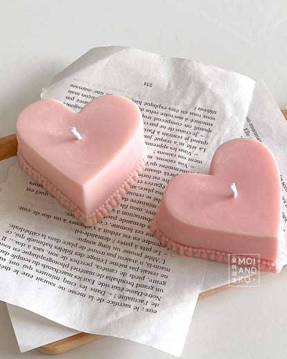 Heart cake candle