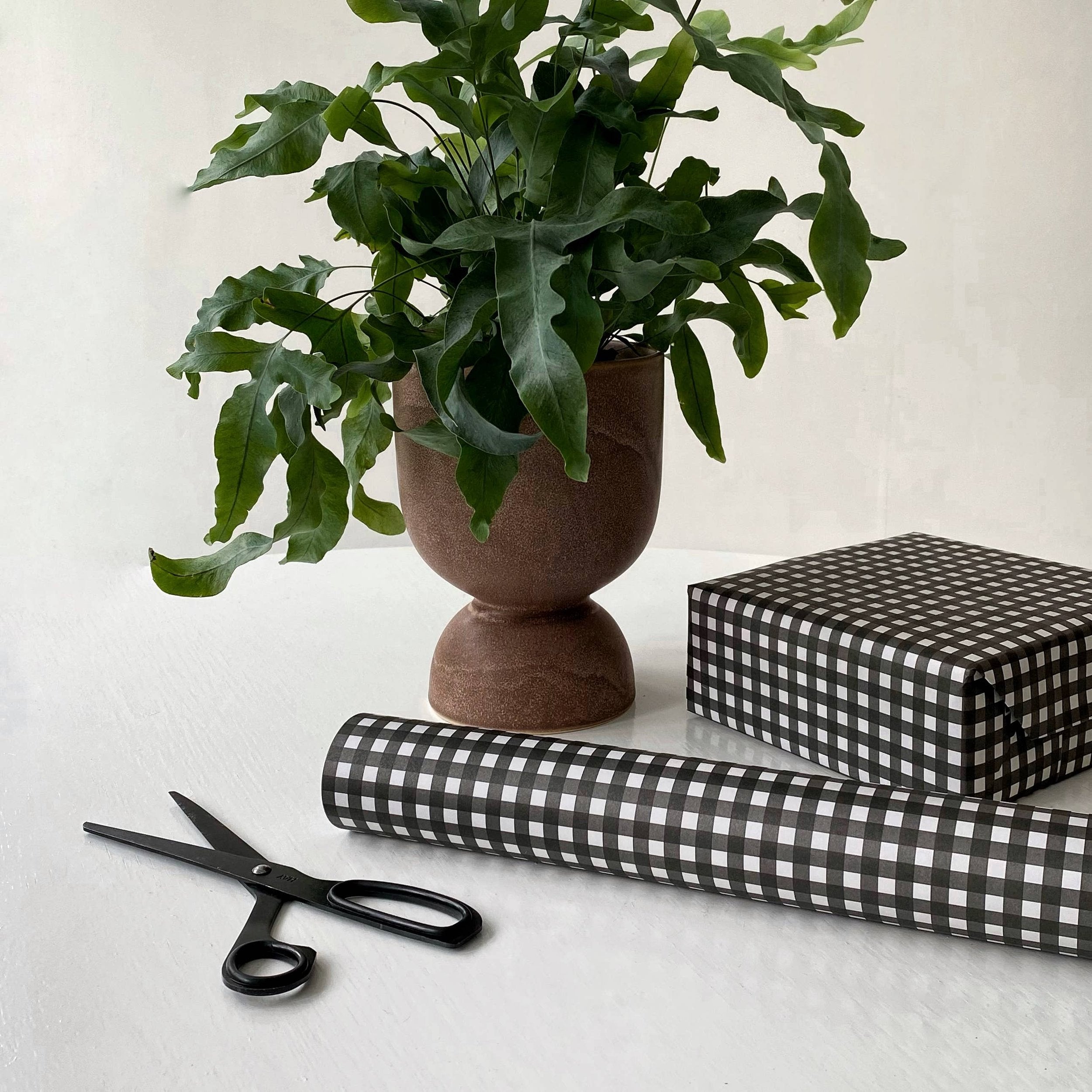 Gingham check wrapping paper