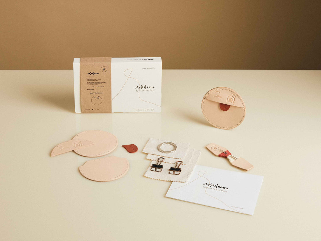 Portefeuille en cuir Smiley - kit de bricolage