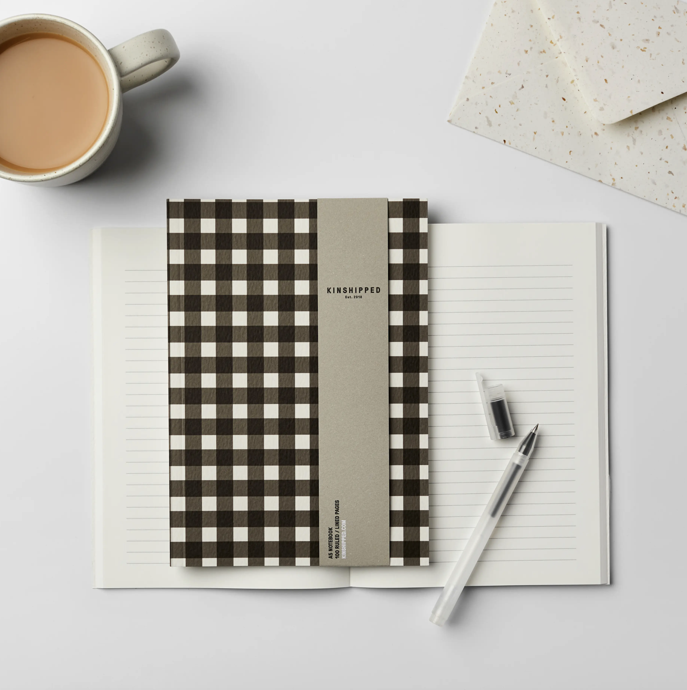 Gingham check notebook