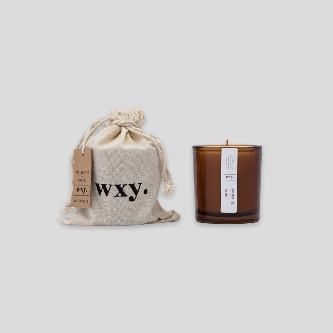 Scented candle - bergamot oil &amp;amp; bamboo
