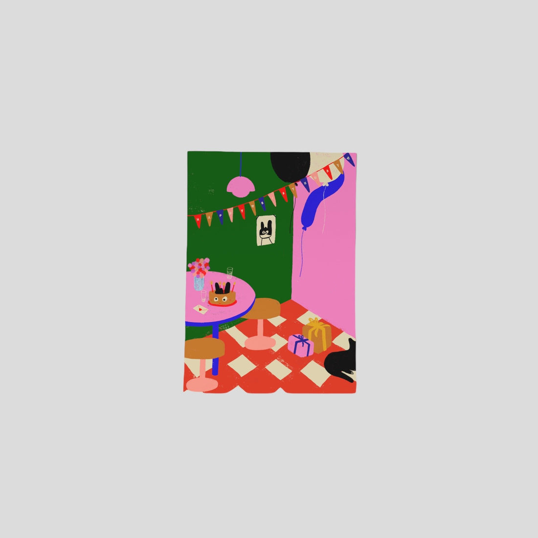Birthday party postcard