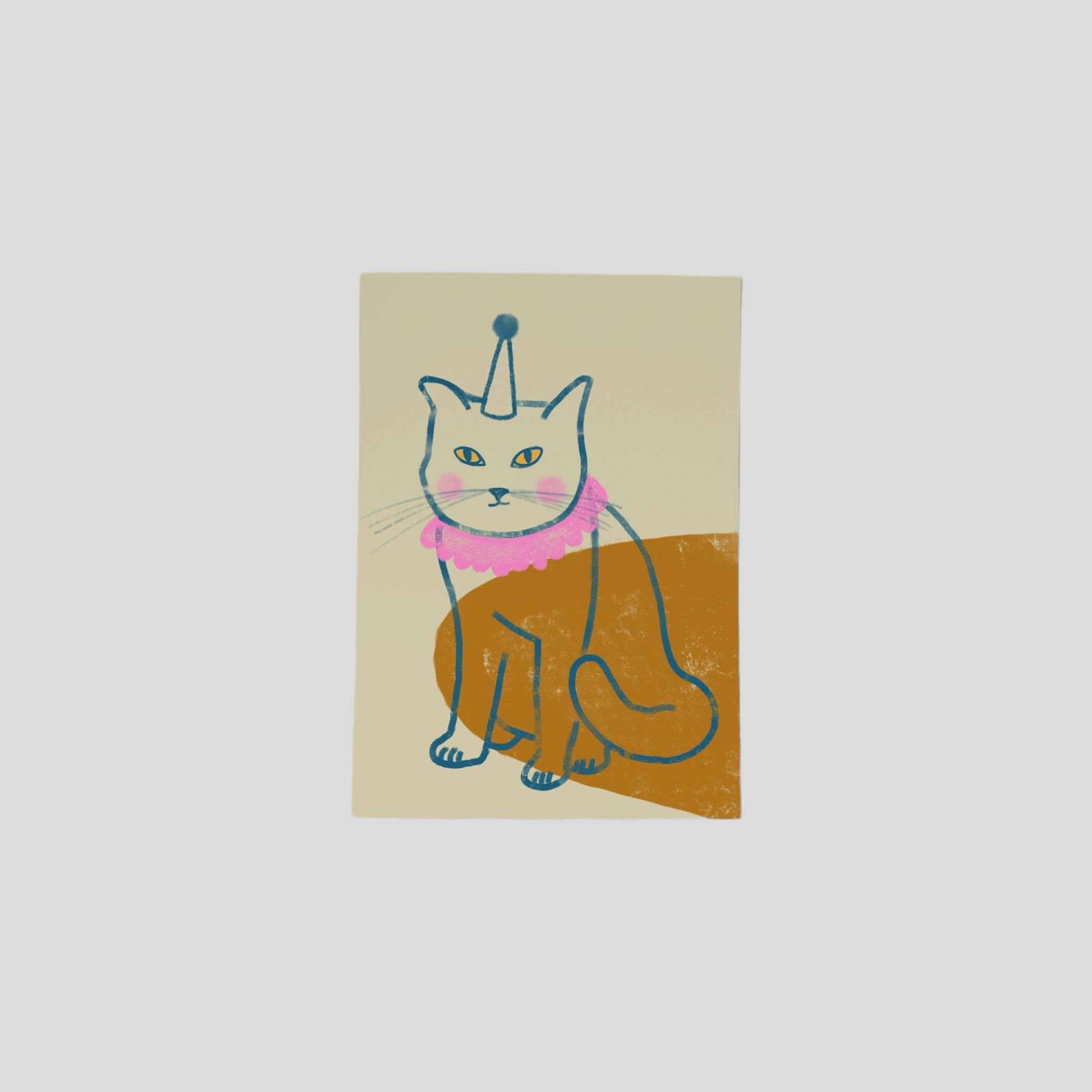 Postcard party cat