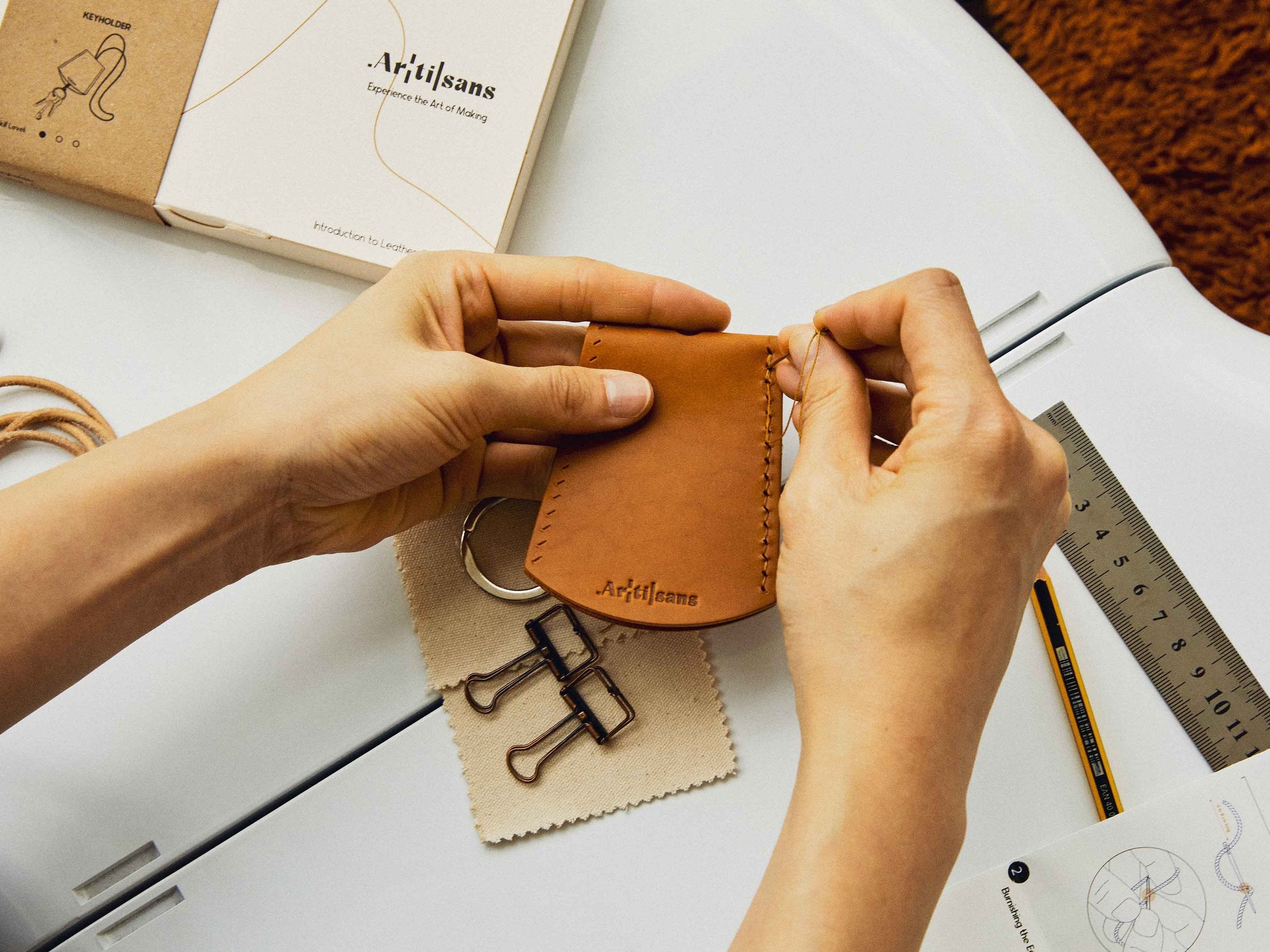 Leather key holder - craft kit