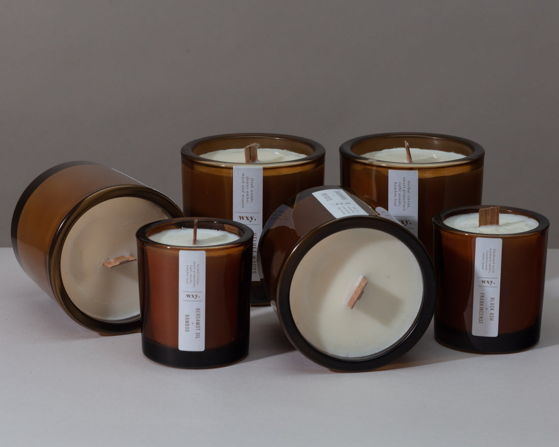 Scented candle - bergamot oil &amp;amp; bamboo